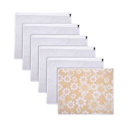 Kuber Industries Beige 6 Pieces Printed Fabric Multi-Utility Organisers-image-36