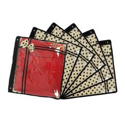 Kuber Industries 6-Pcs Cream-Coloured Printed Single Saree Organisers-image-50