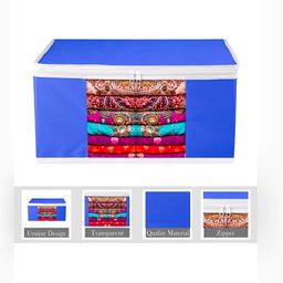 Kuber Industries Blue & White 12 Pieces Saree Cover Organisers-44