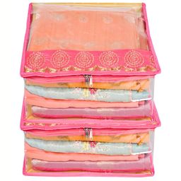 Kuber Industries Pink Set of 2 Reusable Drawer Organiser Organisers-7