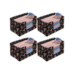 Kuber Industries Black & Red 4-Pcs Mickey Mouse Printed Foldable Shirt Stacker With Handle-42