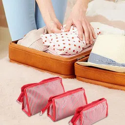prettykrafts Set of 6 Red Travel Toiletry Kit-12