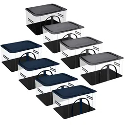 Kuber Industries Grey 8 Pieces Multi-Utility Organisers-40