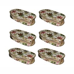 atorakushon Cream-Coloured Set of 6 Reusable Slipper Travel Storage Organisers Bags-45