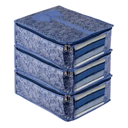 Kuber Industries Navy Blue 3 Pieces Regular Multi-Utility Organisers-5