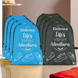 Kuber Industries Blue 8 Pieces Regular Travel Storage Shoe Organisers-49