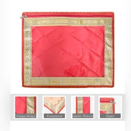 Kuber Industries Pink & Gold Toned 6 Pieces Saree Cover Organisers-image-57