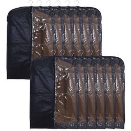 Kuber Industries Black 12-Pcs Embossed Self Design Half Transparent Coat Covers-image-40