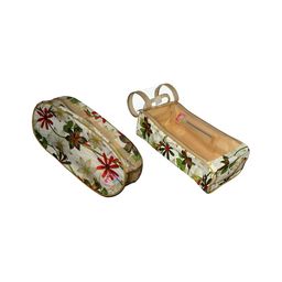 atorakushon Cream & Red 2 Pieces Reusable Travel Shoe & Slipper Storage Organisers-23
