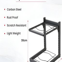 Kuber Industries Black 2 Layer Pots and Pans Organiser Rack-image-18