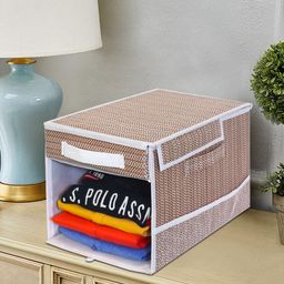 prettykrafts Brown 6 Pieces Printed Foldable Shirt Organizers With Removable Drawer-image-18