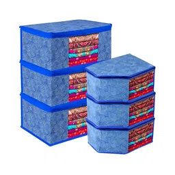 Kuber Industries Blue 6 Pieces Reusable Multi-Utility Organisers-17