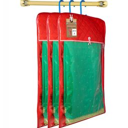 atorakushon Set of 3 Maroon Reusable Clothes Storage Bags Wardrobe Organisers-4