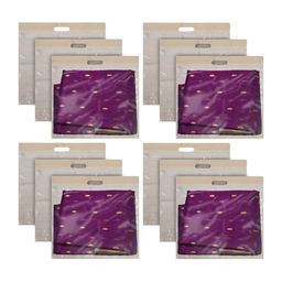 Kuber Industries Set Of 12 Brown Solid  Wardrobe Cloth Organizer With Handle Pack-32