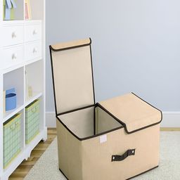 Kuber Industries Beige Wardrobe Water Resistant Double Lid Foldable Storage Organiser-50