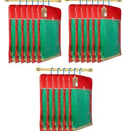 atorakushon Maroon Set of 18 Reusable Hanging Clothes Storage Bags Wardrobe Organisers-17