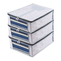 Kuber Industries Grey 3 Pieces Regular Multi-Utility Organisers-3