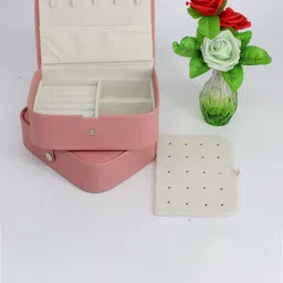 atorakushon Peach-Colored Square Reusable Jewellery Organiser Box-23