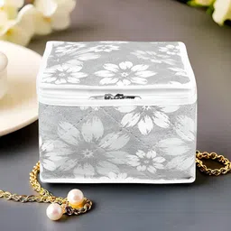 Kuber Industries Grey & White Printed Makeup Organiser-49