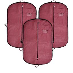 Kuber Industries Maroon 3-Pieces Embossed Coat Covers-51
