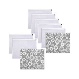 Kuber Industries Grey & White 9 Pieces Floral Printed Quilted Multi-Utility Organisers-55
