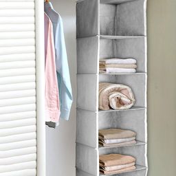 Kuber Industries Grey Solid Closet Hanging Organisers-16