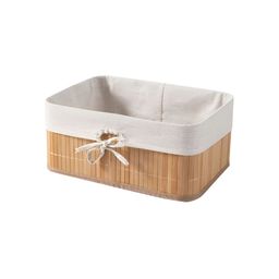 HomeStorie Beige Eco-Friendly Foldable Natural Bamboo Storage Basket Bins Organizer-24