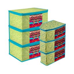 Kuber Industries Green & Blue 6 Pieces Reusable Multi-Utility Organisers-43