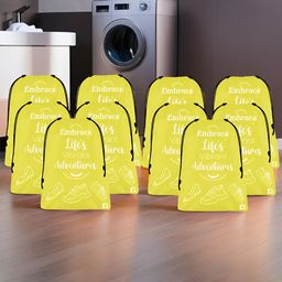 Kuber Industries Yellow and White 10 Pieces Regular Travel Storage Shoe Organisers-56