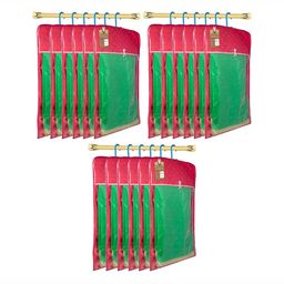 atorakushon Set of 18 Pink Reusable hanging Clothes Storage Bags Wardrobe Organisers-11