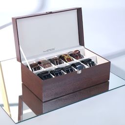 La Trove Brown 12 Slot Belt Box-24