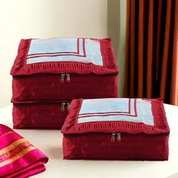 Kuber Industries Maroon Set of 3 Regular Drawer Organiser Organisers-30