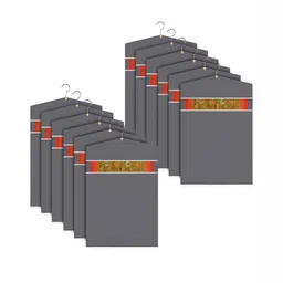 Kuber Industries Grey 12 Pieces Reusable Suit Organisers-56