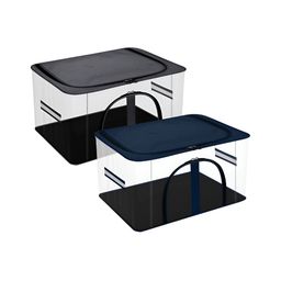 Kuber Industries Grey & Navy Blue 2Pcs Regular Storage Bag Organisers-12