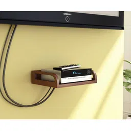 Home Sparkle Brown MDF Carved Set Top Box Holder-21