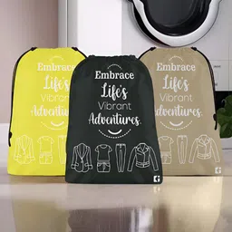 Kuber Industries Yellow & Black 3 Pieces Printed Multi-Utility Organisers-picture-24