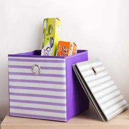 Kuber Industries Purple Water Resistant Foldable Storage Basket-23