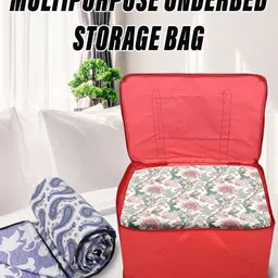 Kuber Industries Red Underbed Storage Bag With Handle-27