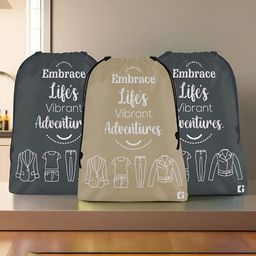 Kuber Industries Brown & Grey 3 Pieces Printed Multi-Utility Organisers-21