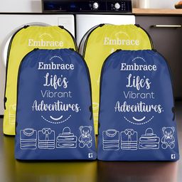 Kuber Industries Yellow & Blue 4 Pieces Printed Cloth Organisers-picture-27