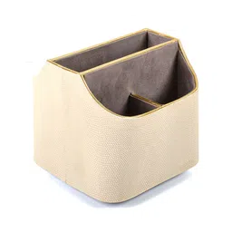ICHKAN Serpentine Cream & Gold Toned Textured Regular Desk Organiser-34