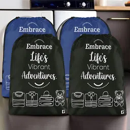 Kuber Industries Blue & Black 4 Pieces Printed Cloth Organisers-image-21