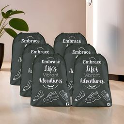 Kuber Industries Grey & White 6 Pcs Printed Shoe Organizers-25