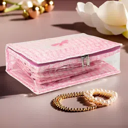 Kuber Industries Pink & White Printed Jewellery Organiser-49