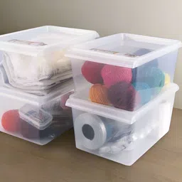 Nayasa Set Of 4 Transparent Stack-N-Store Stackable Storage Boxes with Lid - 5L-3