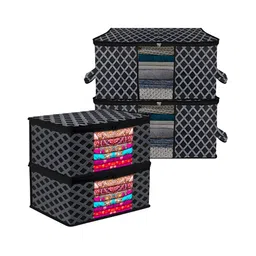 Kuber Industries Black & Grey 4 Pcs Reusable Multi-Utility Organisers-18