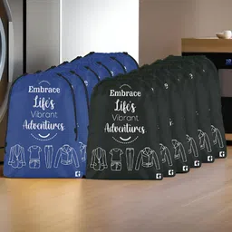 Kuber Industries Black & Navy Blue 12 Pieces Printed Multi-Utility Organisers-32