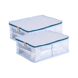 Kuber Industries Blue Set of 2 Regular Multi-Utility Organisers-12