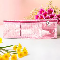 Kuber Industries Pink & White Printed Regular Multi-Utility Organiser-24