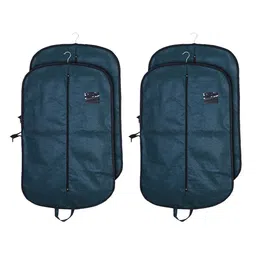 Kuber Industries Set Of 4 Green Embossed Non-Woven Blazer Organisers-11